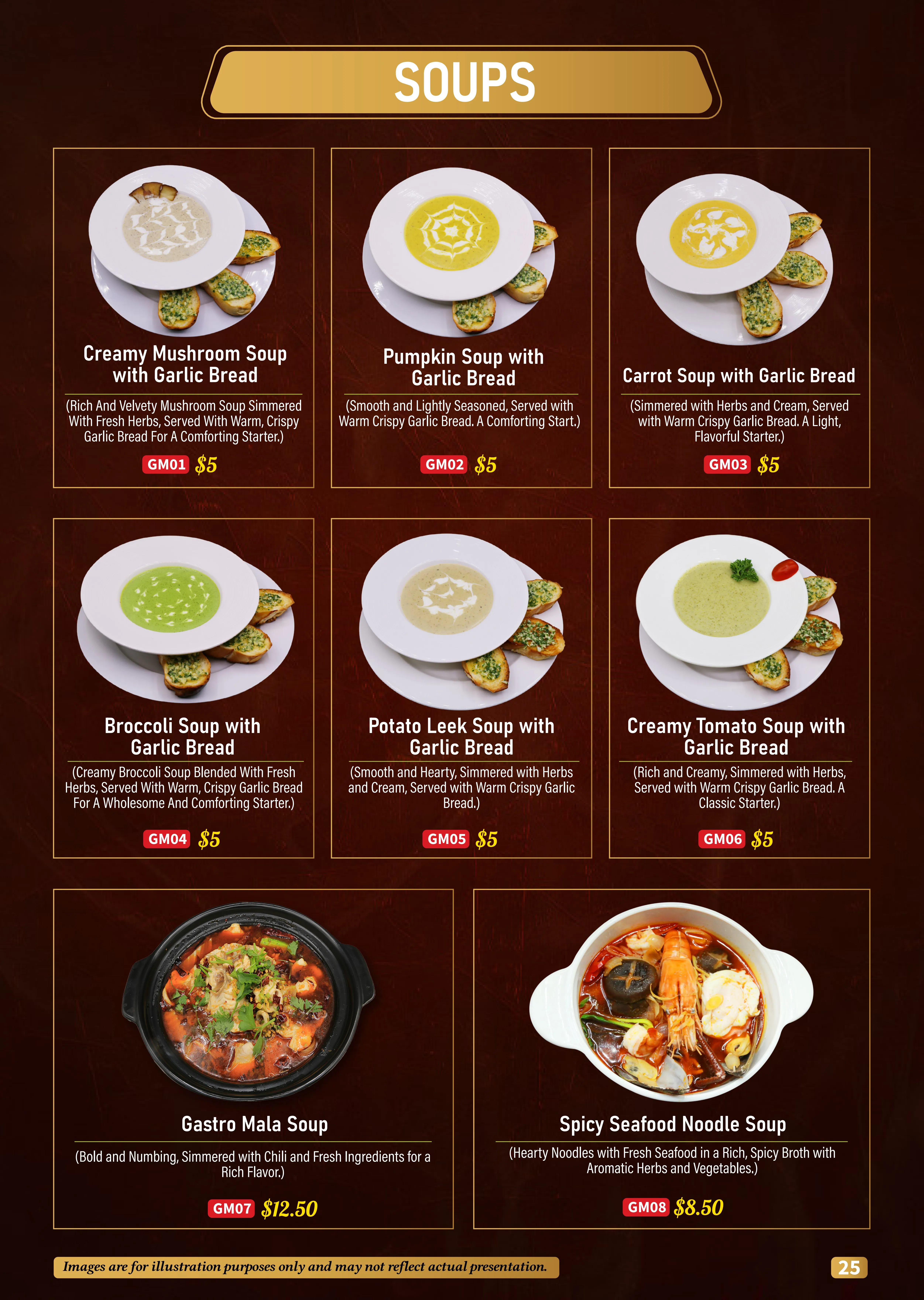 Soups Menu